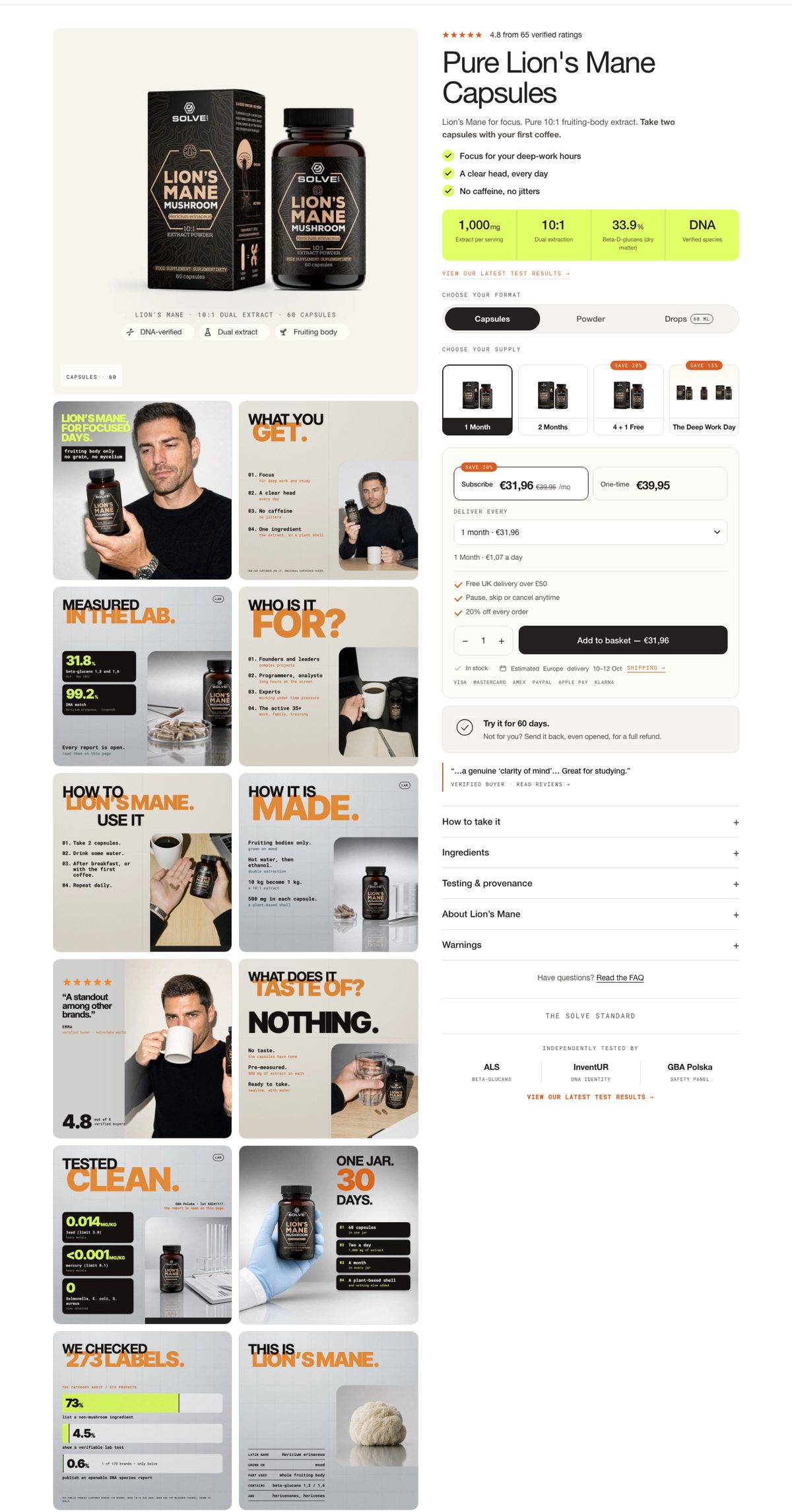 Solve Labs product page built block by block